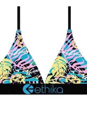 ethika  Triangle Bra - Dani Alves - Vida Louca - Black, Teal, Pink, Yellow
